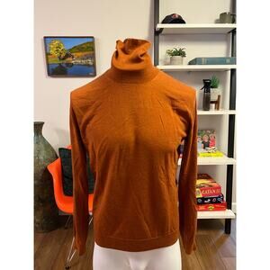 ISAIA Napoli Wool Rollneck Pullover Sweater in Rust - Size XL